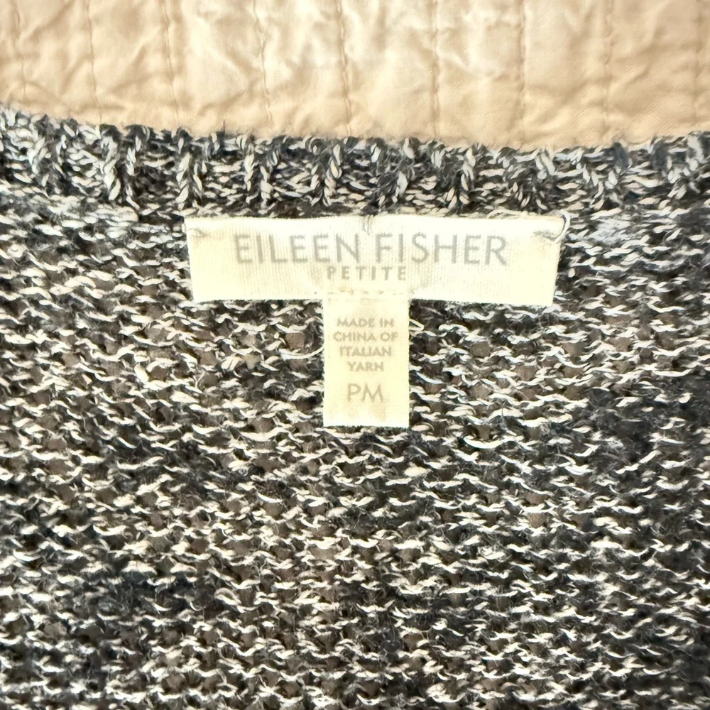 Eileen Fisher Karma Shimmer Metallic Scoop Neck Knit Sweater‎